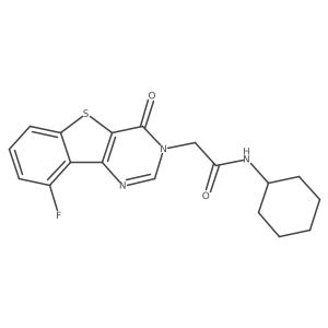 N-cyclohexyl-2-{13-fluoro-6-oxo-8-thia-3,5-diazatricyclo[7.4.0.0^{2,7}]trideca-1(13),2(7),3,9,11-pentaen-5-yl}acetamide Structure