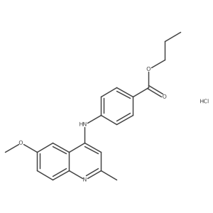 Propyl 4-[(6-methoxy-2-methyl-4-quinolyl)amino]benzoate, chloride结构式