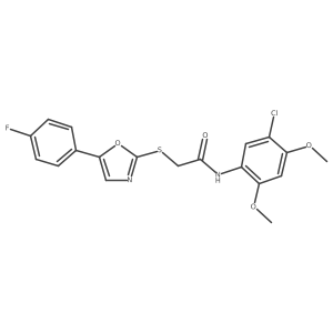 N-(5-chloro-2,4-dimethoxyphenyl)-2-((5-(4-fluorophenyl)oxazol-2-yl)thio)acetamide结构式