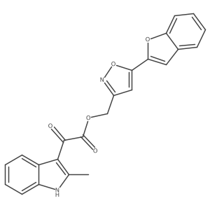 (5-(benzofuran-2-yl)isoxazol-3-yl)methyl 2-(2-methyl-1H-indol-3-yl)-2-oxoacetate Structure