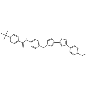 4-tert-butyl-N-[4-({4-[3-(4-methoxyphenyl)-1,2,4-oxadiazol-5-yl]-1H-imidazol-1-yl}methyl)phenyl]benzamide结构式