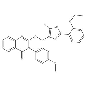 2-(((2-(2-ethoxyphenyl)-5-methyloxazol-4-yl)methyl)thio)-3-(4-methoxyphenyl)quinazolin-4(3H)-one Structure