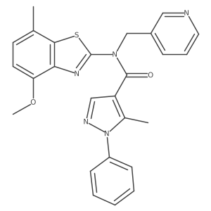 N-(4-Methoxy-7-methyl-2-benzothiazolyl)-5-methyl-1-phenyl-N-(3-pyridinylmethyl)-1H-pyrazole-4-carboxamide Structure