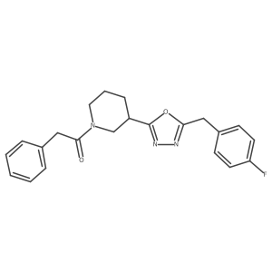 1-(3-(5-(4-Fluorobenzyl)-1,3,4-oxadiazol-2-yl)piperidin-1-yl)-2-phenylethanone Structure