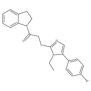 2-((5-(4-bromophenyl)-1-ethyl-1H-imidazol-2-yl)thio)-1-(indolin-1-yl)ethanone Structure