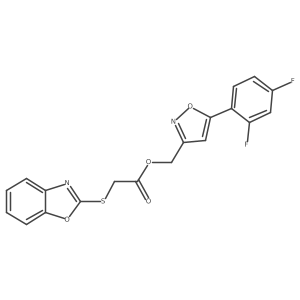 (5-(2,4-Difluorophenyl)isoxazol-3-yl)methyl 2-(benzo[d]oxazol-2-ylthio)acetate Structure