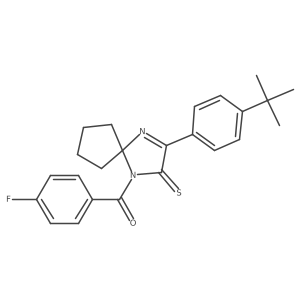 3-(4-Tert-butylphenyl)-1-(4-fluorobenzoyl)-1,4-diazaspiro[4.4]non-3-ene-2-thione结构式
