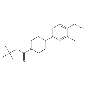 4-(4-Hydroxymethyl-3-methylphenyl)-piperidine-1-carboxylic acid tert-butyl ester结构式