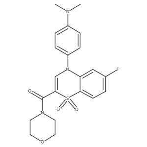 (4-(4-(dimethylamino)phenyl)-6-fluoro-1,1-dioxido-4H-benzo[b][1,4]thiazin-2-yl)(morpholino)methanone结构式