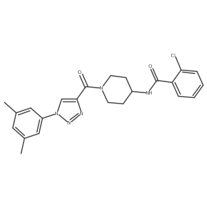 2-chloro-N-{1-[1-(3,5-dimethylphenyl)-1H-1,2,3-triazole-4-carbonyl]piperidin-4-yl}benzamide结构式