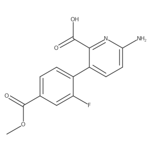 6-Amino-3-(2-fluoro-4-methoxycarbonylphenyl)picolinic acid结构式