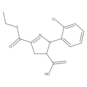 1-(2-Chlorophenyl)-3-(ethoxycarbonyl)-4,5-dihydro-1H-pyrazole-5-carboxylic acid结构式
