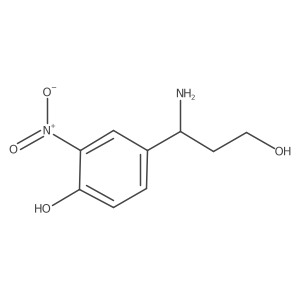 4-(1-Amino-3-hydroxypropyl)-2-nitrophenol结构式
