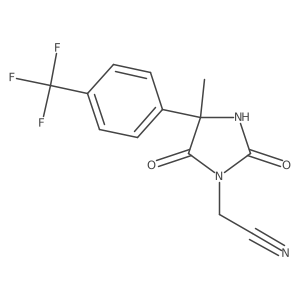 2-{4-Methyl-2,5-dioxo-4-[4-(trifluoromethyl)phenyl]imidazolidin-1-yl}acetonitrile结构式