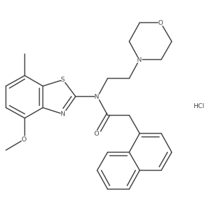 N-(4-methoxy-7-methylbenzo[d]thiazol-2-yl)-N-(2-morpholinoethyl)-2-(naphthalen-1-yl)acetamide hydrochloride结构式