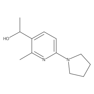 1-(2-Methyl-6-(pyrrolidin-1-yl)pyridin-3-yl)ethanol结构式