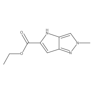 Ethyl 2-methyl-2,4-dihydropyrrolo[3,2-c]pyrazole-5-carboxylate结构式