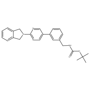 tert-butyl (3-(2-(5,7-dihydro-6H-pyrrolo[3,4-b]pyridin-6-yl)pyrimidin-5-yl)benzyl)carbamate Structure