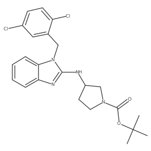 (R)-tert-butyl 3-((1-(2,5-dichlorobenzyl)-1H-benzo[d]imidazol-2-yl)amino)pyrrolidine-1-carboxylate结构式