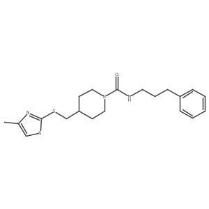 4-(((4-methylthiazol-2-yl)thio)methyl)-N-(3-phenylpropyl)piperidine-1-carboxamide结构式