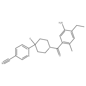 6-[1-(5-Amino-4-ethyl-2-methylbenzoyl)-4-fluoro-4-piperidinyl]-3-pyridinecarbonitrile结构式