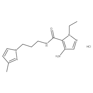 4-Amino-1-ethyl-N-[3-(3-methyl-1H-pyrazol-1-yl)propyl]-1h-pyrazole-5-carboxamide hydrochloride结构式