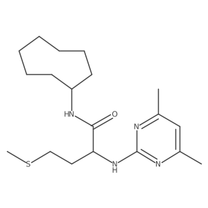 N-cyclooctyl-2-[(4,6-dimethyl-2-pyrimidinyl)amino]-4-(methylsulfanyl)butanamide结构式
