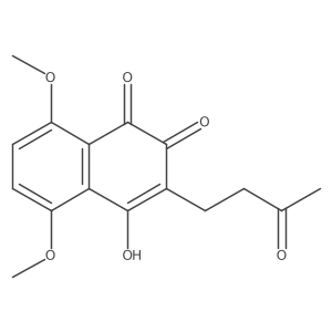 2-Hydroxy-5,8-dimethoxy-3-(3-oxobutyl)-1,4-naphthalenedione结构式