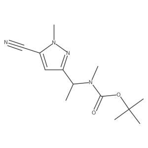 Tert-butyl 1-(5-cyano-1-methyl-1h-pyrazol-3-yl)ethylmethylcarbamate结构式