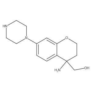 2H-1-Benzopyran-4-methanol, 4-amino-3,4-dihydro-7-(1-piperazinyl)-, (4R)-结构式