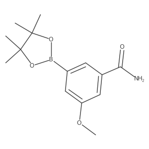 3-Methoxy-5-(tetramethyl-1,3,2-dioxaborolan-2-yl)benzamide结构式