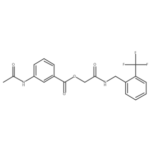 2-Oxo-2-((2-(trifluoromethyl)benzyl)amino)ethyl 3-acetamidobenzoate结构式