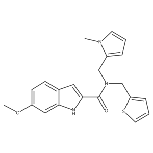 6-methoxy-N-((1-methyl-1H-pyrrol-2-yl)methyl)-N-(thiophen-2-ylmethyl)-1H-indole-2-carboxamide Structure