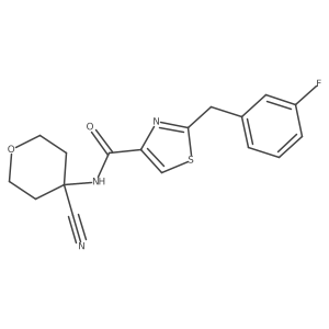 N-(4-cyanooxan-4-yl)-2-[(3-fluorophenyl)methyl]-1,3-thiazole-4-carboxamide结构式