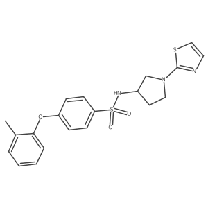 N-(1-(thiazol-2-yl)pyrrolidin-3-yl)-4-(o-tolyloxy)benzenesulfonamide结构式