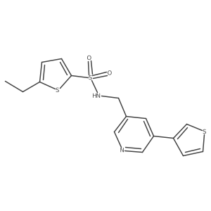 5-ethyl-N-((5-(thiophen-3-yl)pyridin-3-yl)methyl)thiophene-2-sulfonamide结构式