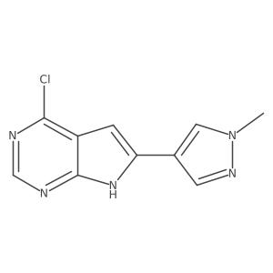 4-chloro-6-(1-methyl-1H-pyrazol-4-yl)-7H-pyrrolo[2,3-d]pyrimidine结构式