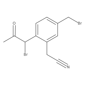 2-(1-Bromo-2-oxopropyl)-5-(bromomethyl)phenylacetonitrile Structure