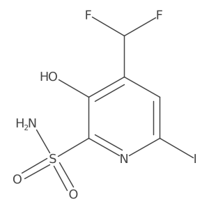 4-(Difluoromethyl)-3-hydroxy-6-iodopyridine-2-sulfonamide Structure