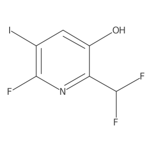 2-(Difluoromethyl)-6-fluoro-3-hydroxy-5-iodopyridine结构式