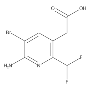 2-(6-Amino-5-bromo-2-(difluoromethyl)pyridin-3-yl)acetic acid结构式