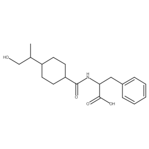 N-((trans-4-((1S)-2-Hydroxy-1-methylethyl)cyclohexyl)carbonyl)-D-phenylalanine结构式