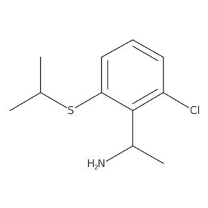 (1R)-1-[2-chloro-6-(propan-2-ylsulfanyl)phenyl]ethan-1-amine结构式