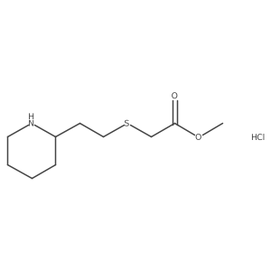 Methyl 2-([2-(piperidin-2-YL)ethyl]sulfanyl)acetate hydrochloride Structure