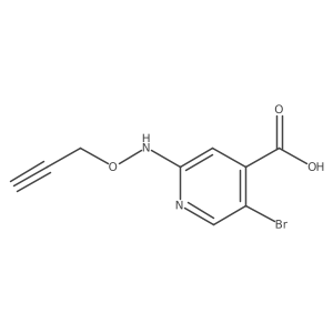 5-Bromo-2-[(prop-2-yn-1-yloxy)amino]pyridine-4-carboxylic acid结构式