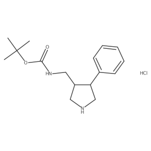 tert-butyl N-[(4-phenylpyrrolidin-3-yl)methyl]carbamate hydrochloride Structure