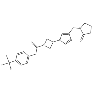 1-((1-(1-(2-(4-(trifluoromethyl)phenyl)acetyl)azetidin-3-yl)-1H-1,2,3-triazol-4-yl)methyl)pyrrolidin-2-one结构式