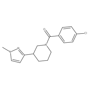 (4-chlorophenyl)(3-(1-methyl-1H-pyrazol-3-yl)piperidin-1-yl)methanone Structure