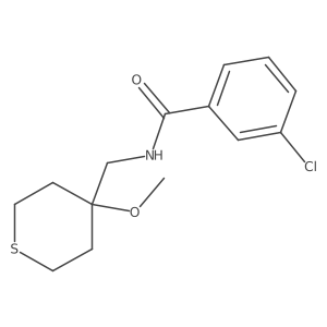 3-chloro-N-((4-methoxytetrahydro-2H-thiopyran-4-yl)methyl)benzamide Structure