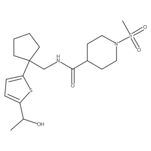 N-((1-(5-(1-hydroxyethyl)thiophen-2-yl)cyclopentyl)methyl)-1-(methylsulfonyl)piperidine-4-carboxamide结构式
